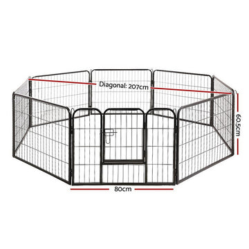 i.Pet 8 Panel Pet Dog Playpen Puppy Exercise Cage Enclosure Fence Play Pen 80x60cm i.Pet